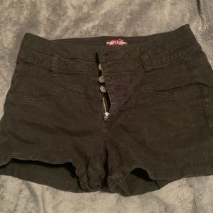 Black jean shorts